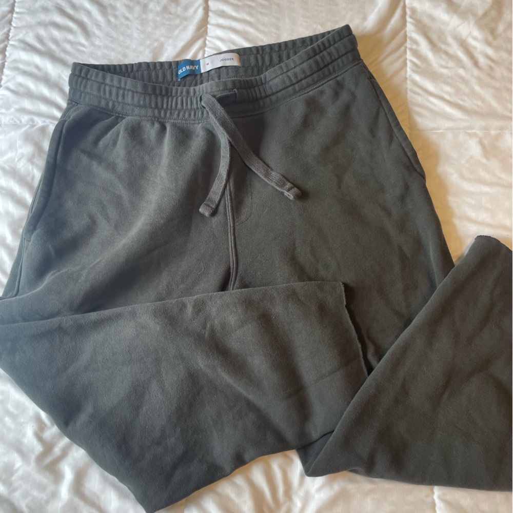 Old Navy Green Sweatpants with Elastic Waistband and Tapered Legs